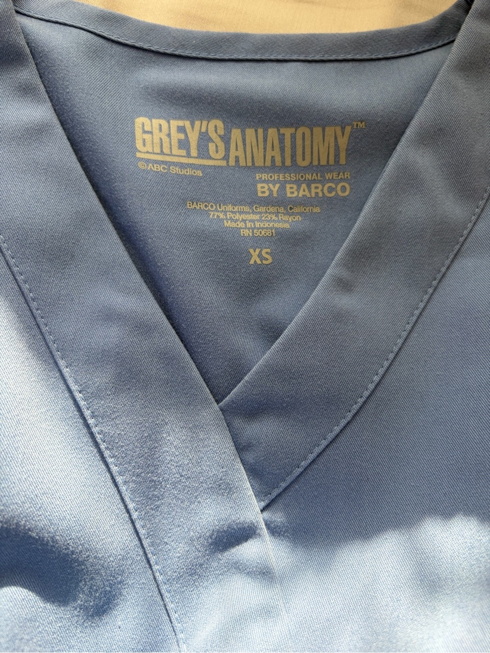 Woman Greyβs Anatomy Ceil Blue Scrubs (Top and Bottom)